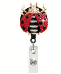 Ladybug Rhinestone 20mm Snap Name Badge Laynard Holder for Snap Jewelry