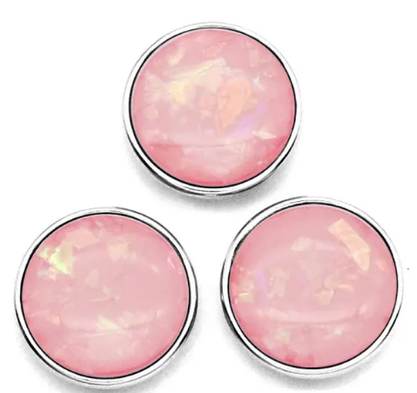 Pink Iridescent 20mm Snap Charm for Snap Charm Jewelry