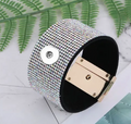 Wide Clear Rhisestones 20mm Snap Charm Magnetic Bracelet