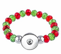 Red/Green Holiday Stretch Snap 20mm Snap Bracelet