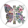 Faith Floral Butterfly 20mm Snap Charm for Snap Jewelry