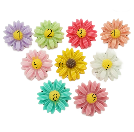 Plastic Multi-Colored Daisy 20mm Flower Snap Charm for Snap Charm Jewelry