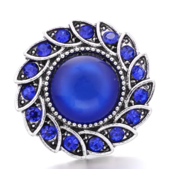 Rhinestone Swirl Edge Metal Snap 20mm for Snap Jewelry (Assorted Colors)