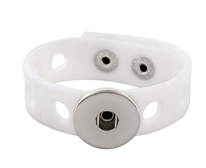 Silicone Children's Single Snap 20mm Snap Bracelet (Assorted Colors)