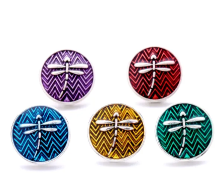 Enameled Metal Dragonfly 18mm-20mm (Assorted Colors) for Snap Charm Jewelry