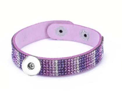 Rhinestone Felt Snap Closure 20mm Snap Braclet for Snap Jewelry (Assorted Colors)