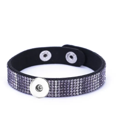 Rhinestone Felt Snap Closure 20mm Snap Braclet for Snap Jewelry (Assorted Colors)