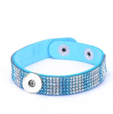Rhinestone Felt Snap Closure 20mm Snap Braclet for Snap Jewelry (Assorted Colors)