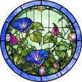 Stained Glass Blue Morning Glory Snap Charm 20mm