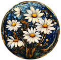 White Daisy's with Blue Background 20mm Snap Charm