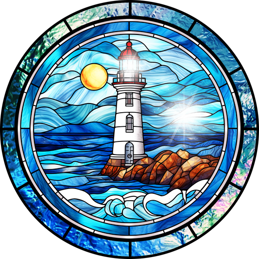Nautical Blue Lighthouse Snap Charm 20mm