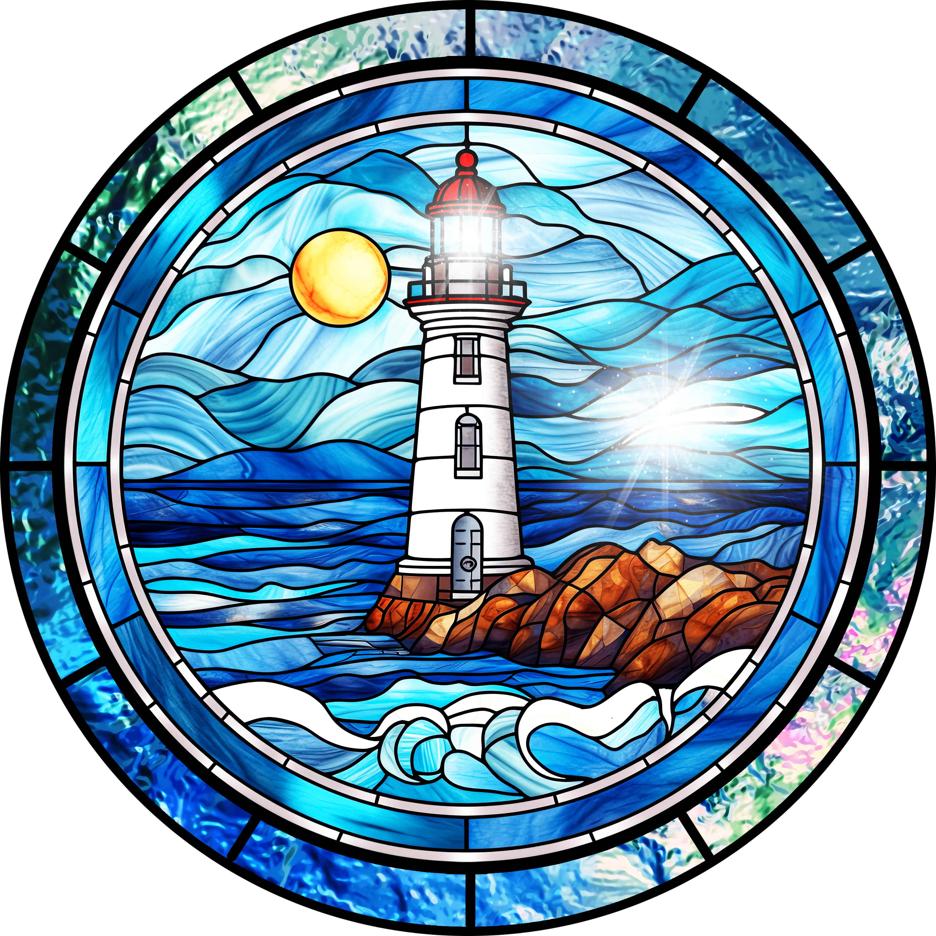 Nautical Blue Light House Snap Charm 20mm