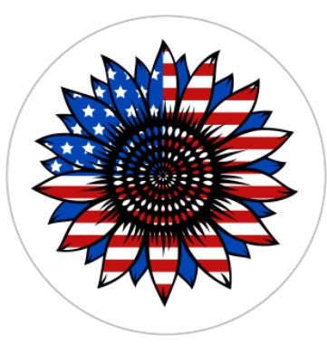 Red/White/Blue Flag Sunflower Patriotic 20mm Snap Charm for Snap Charm Jewelry