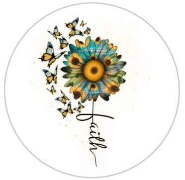 Faith Flower Butterflies 20mm Snap Charm for Snap Charm Jewelry