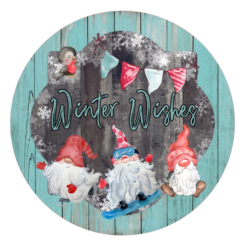 Winter Wishes Gnomes 20mm Snap for Snap Charm Jewelry
