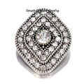Clear Rhinestone Metal Diamond Shaped 20mm Snap Charm for Snap Charm Jewelry