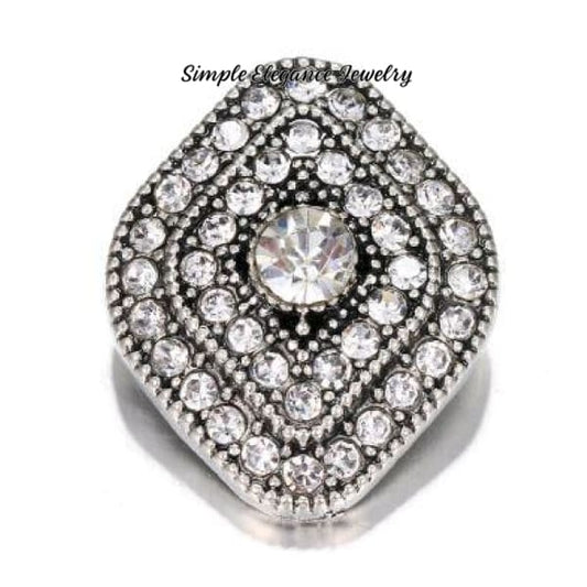 Clear Rhinestone Metal Diamond Shaped 20mm Snap Charm for Snap Charm Jewelry
