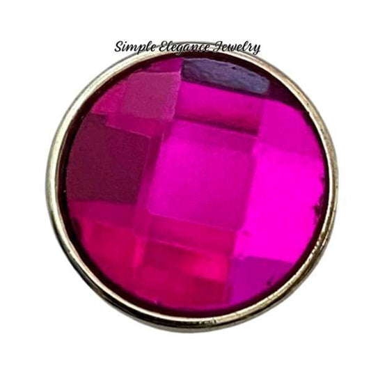Acrylic Faceted 18mm-20mm Snap Charm (Assorted Colors)