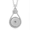 Tear Drop Rhinestone Center Snap 20mm Single Snap Necklace with Chain