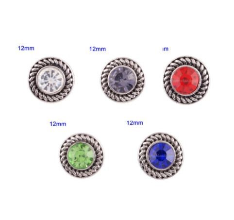 12mm Rhinestone MINI Snap Charm-Simple Elegance Jewelry (Assorted Colors)