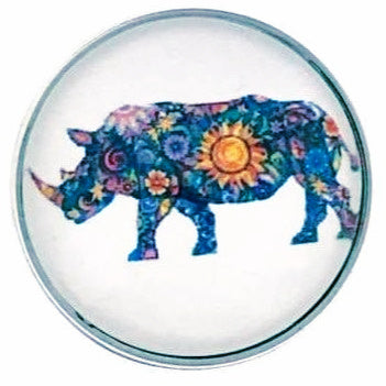 Painted Rhino Snap Charm 20mm