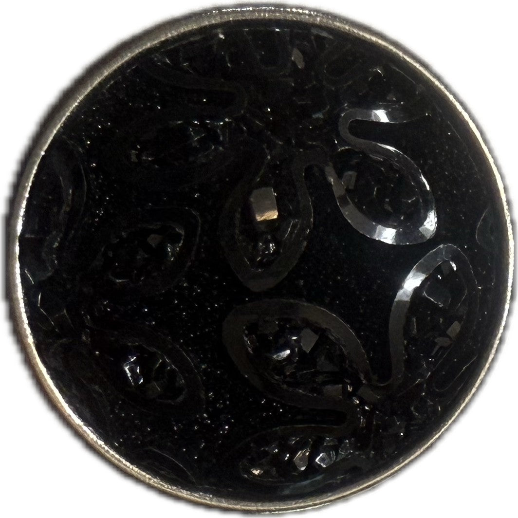 Simple Elegance Jewelry 20mm black glitter acrylic flower snap charm for interchangeable jewelry
