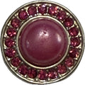Simple Elegance Jewelry pink pearl and rhinestone snap charm for jewelry, 18mm-20mm size with sparkling accents.