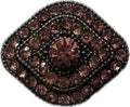 Simple Elegance Jewelry 20mm diamond-shaped snap charm featuring sparkling pink rhinestones in a metal setting.