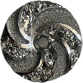 Simple Elegance Jewelry 18mm silver snap charm featuring a shimmering swirl design with faceted crystal accents.