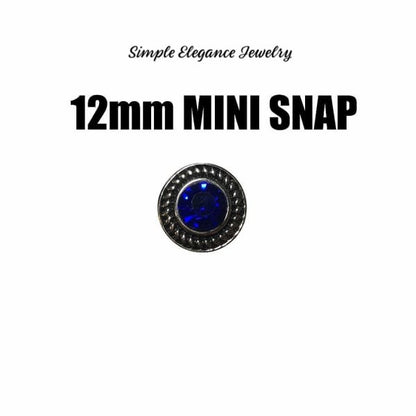 12mm Rhinestone MINI Snap Charm-Simple Elegance Jewelry - Blue - Snap Jewelry