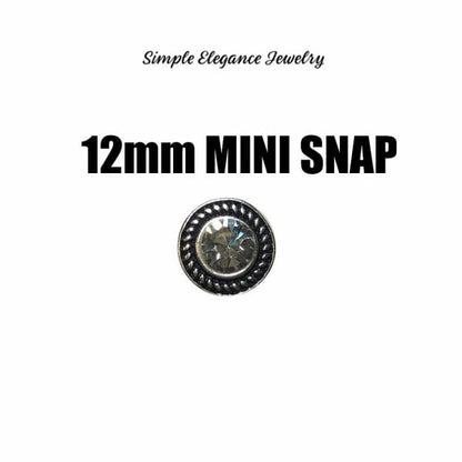 12mm Rhinestone MINI Snap Charm-Simple Elegance Jewelry - Clear - Snap Jewelry
