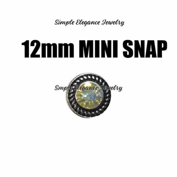 12mm Rhinestone MINI Snap Charm-Simple Elegance Jewelry - Irridescent - Snap Jewelry