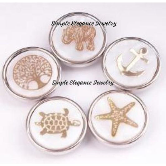 18mm Gold Printed Snap Buttons - Snap Jewelry