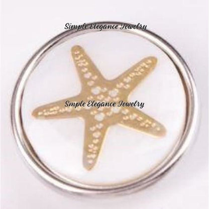 18mm Gold Printed Snap Buttons - Starfish - Snap Jewelry