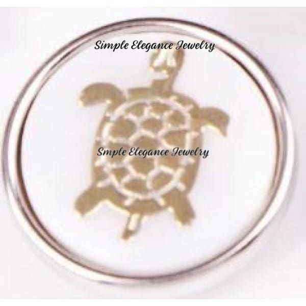 18mm Gold Printed Snap Buttons - Turtle - Snap Jewelry