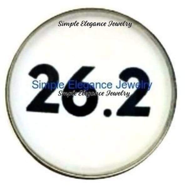 26.2 Marathon Snap Charm 20mm - Snap Jewelry