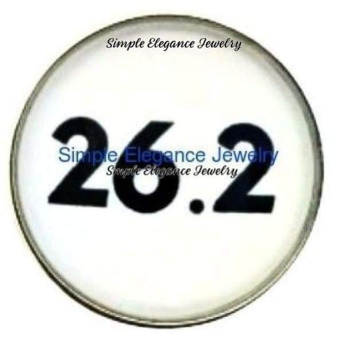 26.2 Marathon Snap Charm 20mm - Snap Jewelry