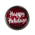 Happy Holiday Buffalo Print Snap Charm 20mm