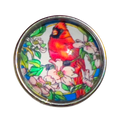 Cardinal Bird with Dogwood Flower 20mm Snap for Snap Charm Jewelry