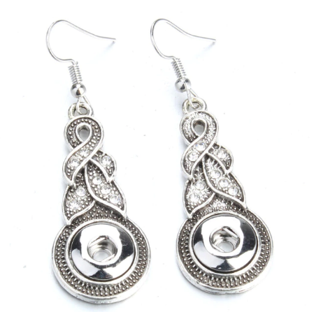 Rhinestone 12mm Mini Snap Dangle Earring