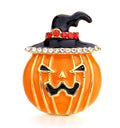 Rhinestone Orange Metal Pumpkin Snap 20mm