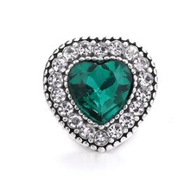 Rhinestone Heart 12mm MINI Snap Charm (Assorted Colors)