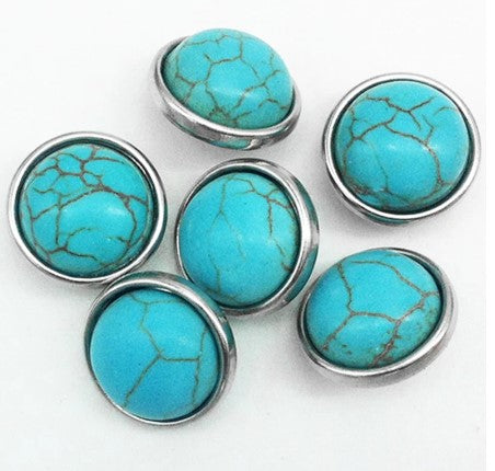 Turquoise Acrylic 12mm Snap Charms