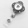 Antique Filigree Rhinestone Badge Holder for 20mm Snaps Charm Jewelry