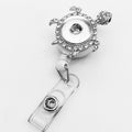 Turtle Rhinestone Retractable Badge Holder for 20mm Snaps for Snap Charm Jewelry