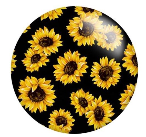 Acrylic Black Sunflower 20mm Snap Charm