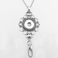 Filigree Open Cut 20mm Badge Clip Holder Necklace for Snap Charm Jewelry