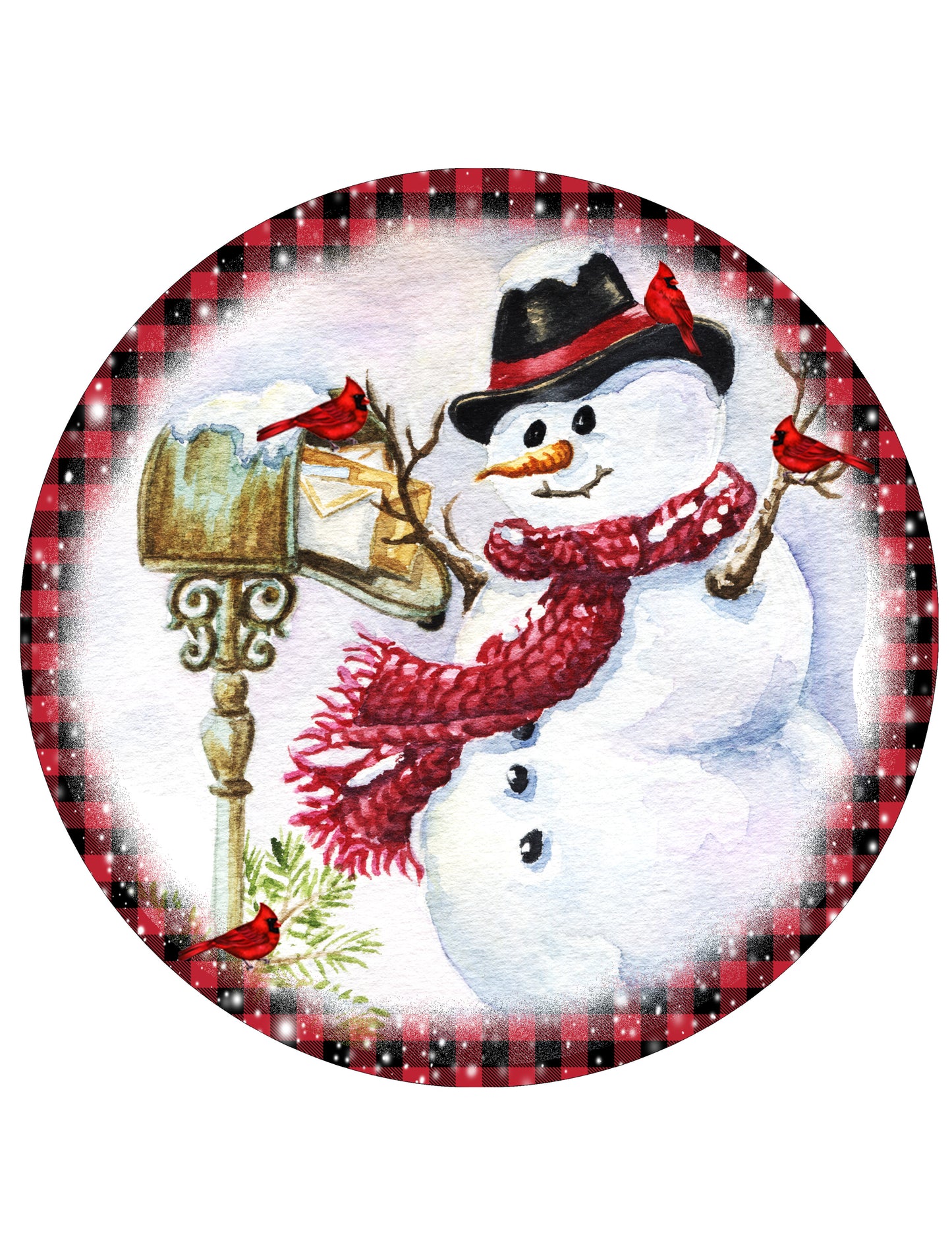 Christmas Snowman Mailing Letter Snap Charm 20mm