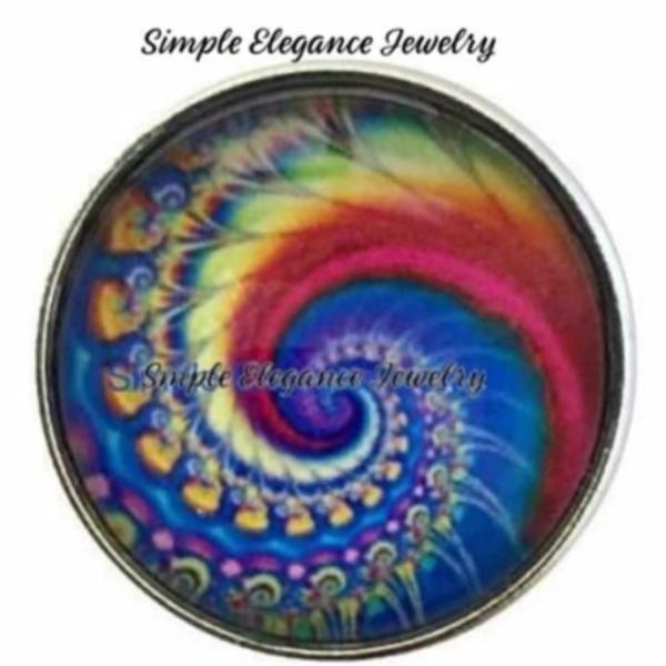 Abstract Blue Wave Snap Charm 20mm - Snap Jewelry