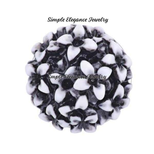 Acrylic Bubble Flower Snap 20mm - Black - Snap Jewelry